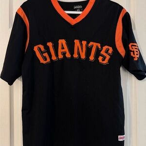 Stitches Black and Orange V-Neck SF Giants Jersey